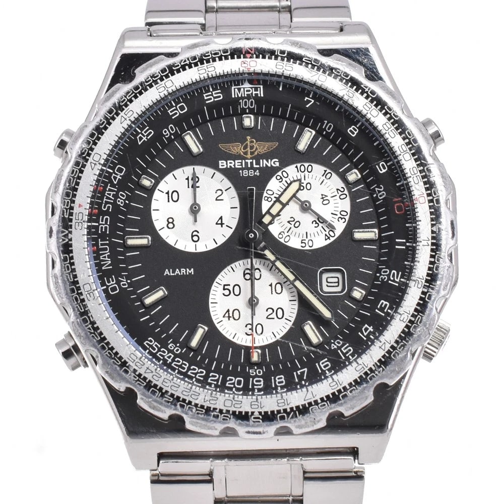 BREITLING JUPITER PILOT BLACK SILVER DIAL WATCH: BREITLING Jupiter pilot Black Silver Dial Watch Brand: BREITLING Type: Wristwatch Material: Band Material Stainless Steel, Case Material Stainless Steel Color: Dial Color Black / Silver, Case Color