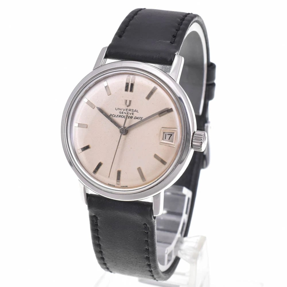 UNIVERSAL GENVE POLEROUTER SILVER DIAL WATCH - 2