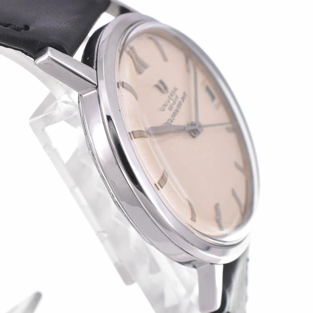 UNIVERSAL GENVE POLEROUTER SILVER DIAL WATCH - 4