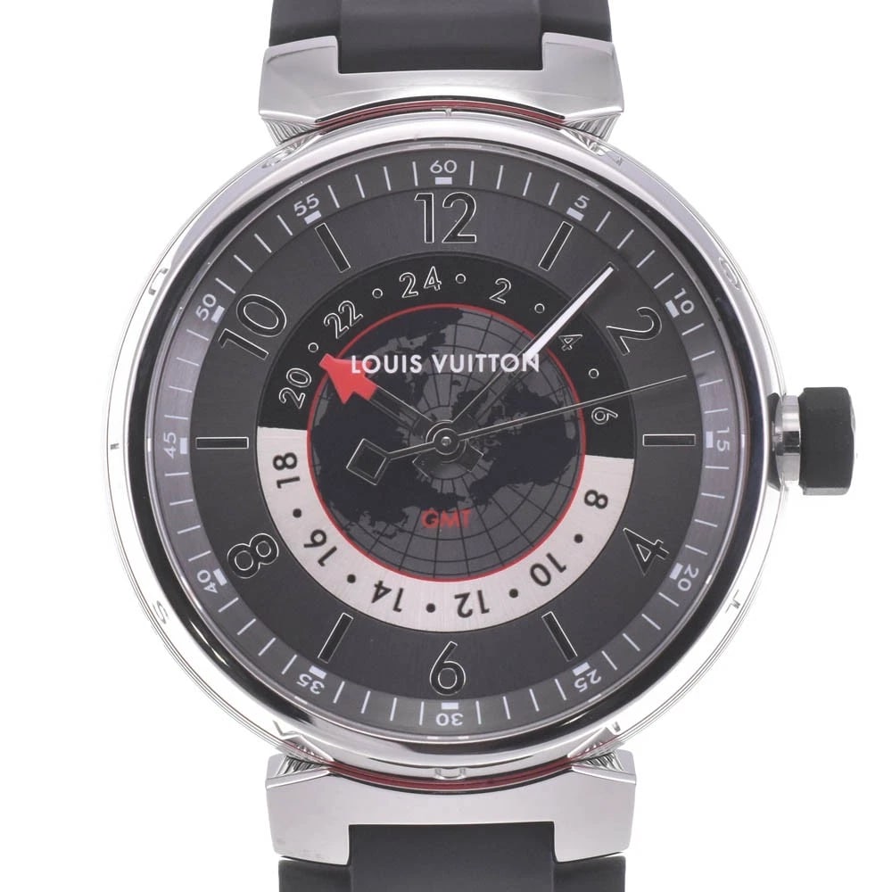 LOUIS VUITTON TAMBOUR GRAPHITE WATCH: LOUIS VUITTON Tambour Graphite Watch Brand: LOUIS VUITTON Type: Wristwatch Material: Band Material rubber, Case Material Stainless Steel Color: Dial Color Black / Gray / Silver, Case Color