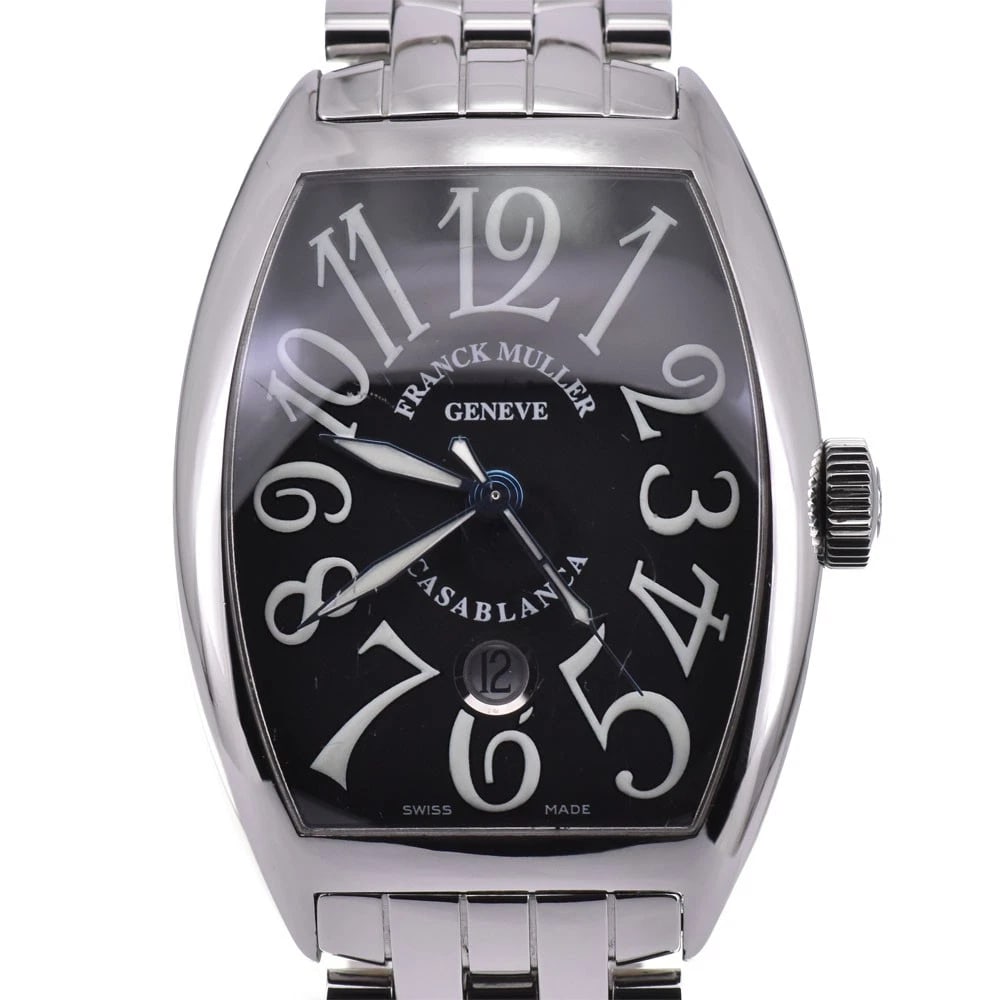 FRANCK MULLER CASABLANCA WATCH: FRANCK MULLER Casablanca Watch Brand: FRANCK MULLER Type: Wristwatch Material: Band Material Stainless Steel, Case Material Stainless Steel Color: Dial Color black, Case Color Silver Band Color