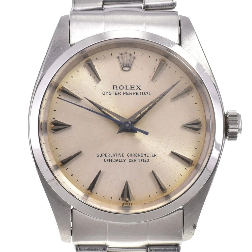 ROLEX OYSTER PERPETUAL BUTTERFLY ROTOR WATCH: ROLEX Oyster perpetual Butterfly rotor Watch Brand: ROLEX Type: Wristwatch Material: Band Material Stainless Steel, Case Material Stainless Steel Color: Dial Color Ivory, Case Color Silver Band