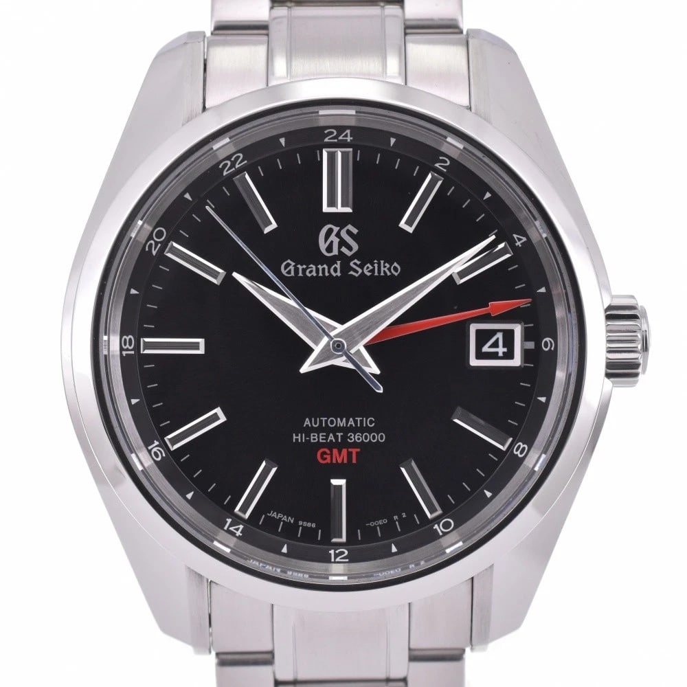 SEIKO GRAND MECHANICAL HI BEAT GMT WATCH: SEIKO Grand Mechanical Hi Beat GMT Watch Brand: SEIKO Type: Wristwatch Material: Band Material Stainless Steel, Case Material Stainless Steel Color: Dial Color black, Case Color Silver Band