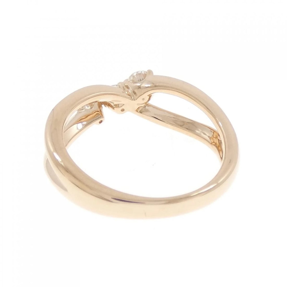 K18PG 3 STONE DIAMOND RING - 3