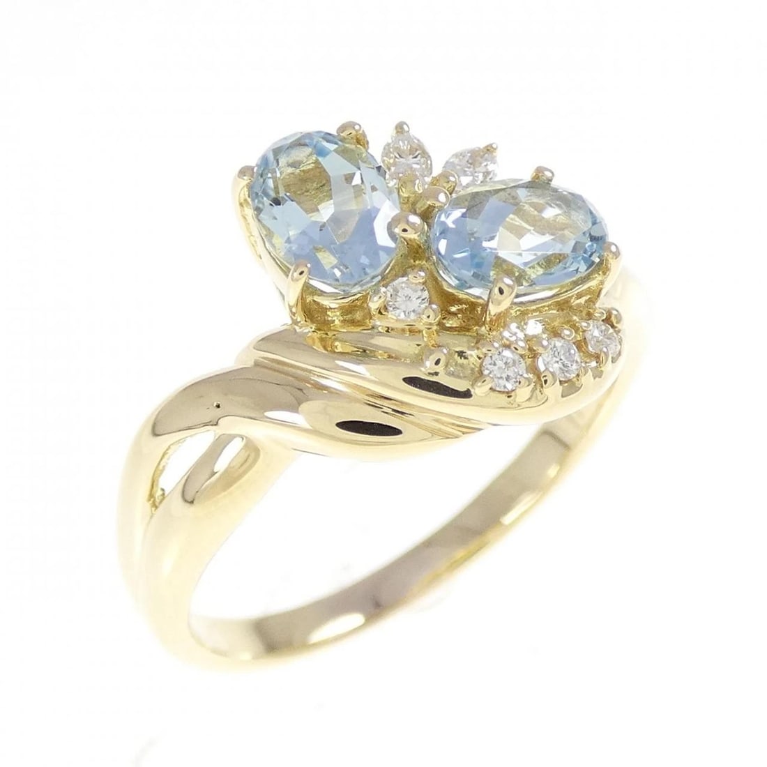 K18YG AQUAMARINE RING: K18YG Aquamarine Ring Brand: Unbranded Type: Ring Material: K18 Yellow Gold, Main Stone/Creation Aquamarine Color: Yellow Gold Size: 8 ( US size) Accessories: None Accessories Notice: When