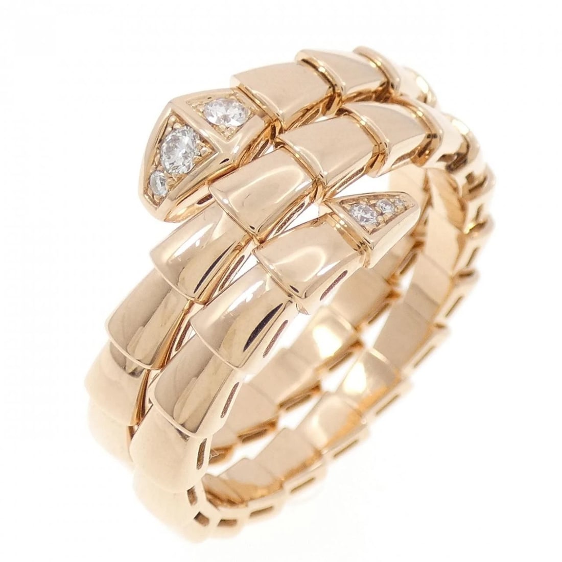 BVLGARI SERPENTI VIPER RING: Bvlgari Serpenti Viper Ring Brand: BVLGARI Type: Ring Material: 750 Pink Gold, Main Stone/Creation Natural Color: Pink Gold Size: US 11.5 Accessories: None Accessories Notice: When purchasing