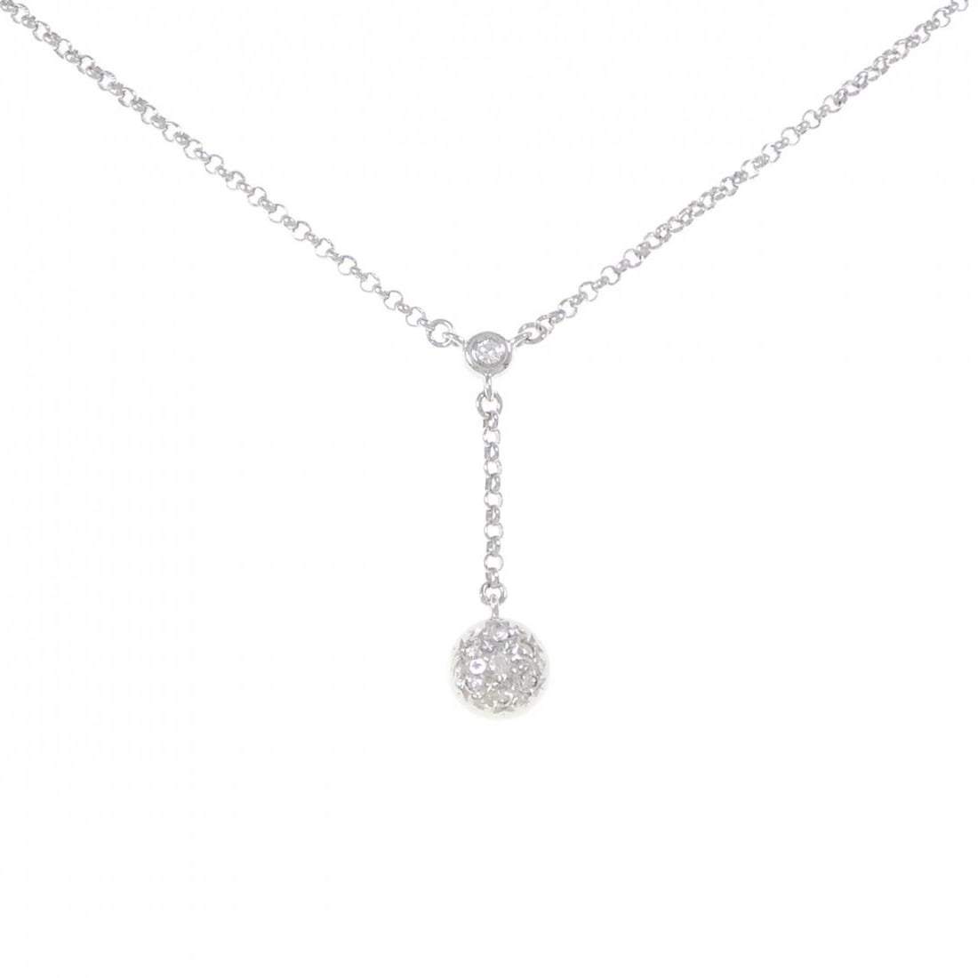TASAKI DIAMOND NECKLACE: TASAKI Diamond Necklace Brand: TASAKI Type: Necklace Material: K14 White Gold, Main Stone/Creation Natural Color: White Size: 40cmActualSize Pendant top H x W: 27.5mmx7.1mm Chain Max. W: 1.6mm