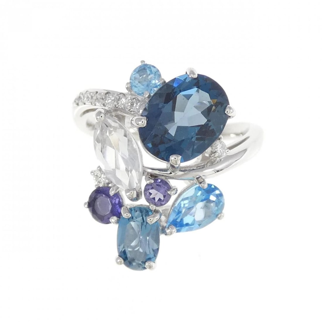 K18WG COLOR STONE RING - 2