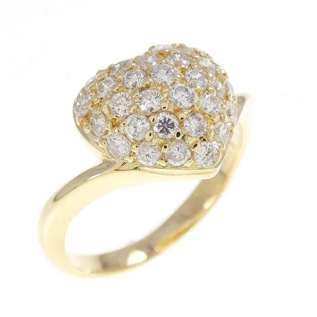 K18YG HEART DIAMOND RING: K18YG Heart Diamond Ring Brand: Unbranded Type: Ring Material: K18 Yellow Gold, Main Stone/Creation Natural Color: Yelloe Gold Size: 5.5 ( US size) Accessories: None Accessories Notice: When