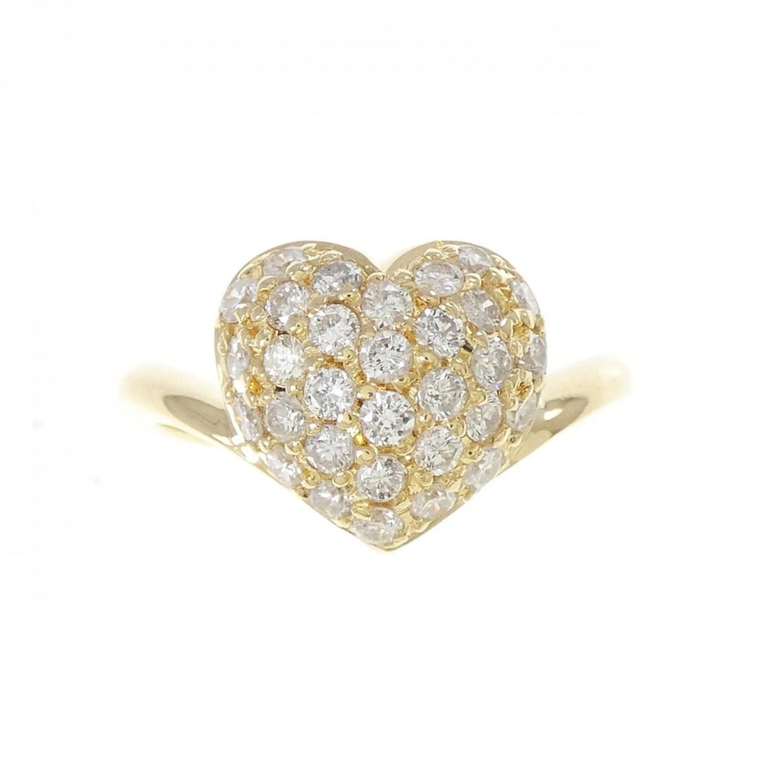 K18YG HEART DIAMOND RING - 2