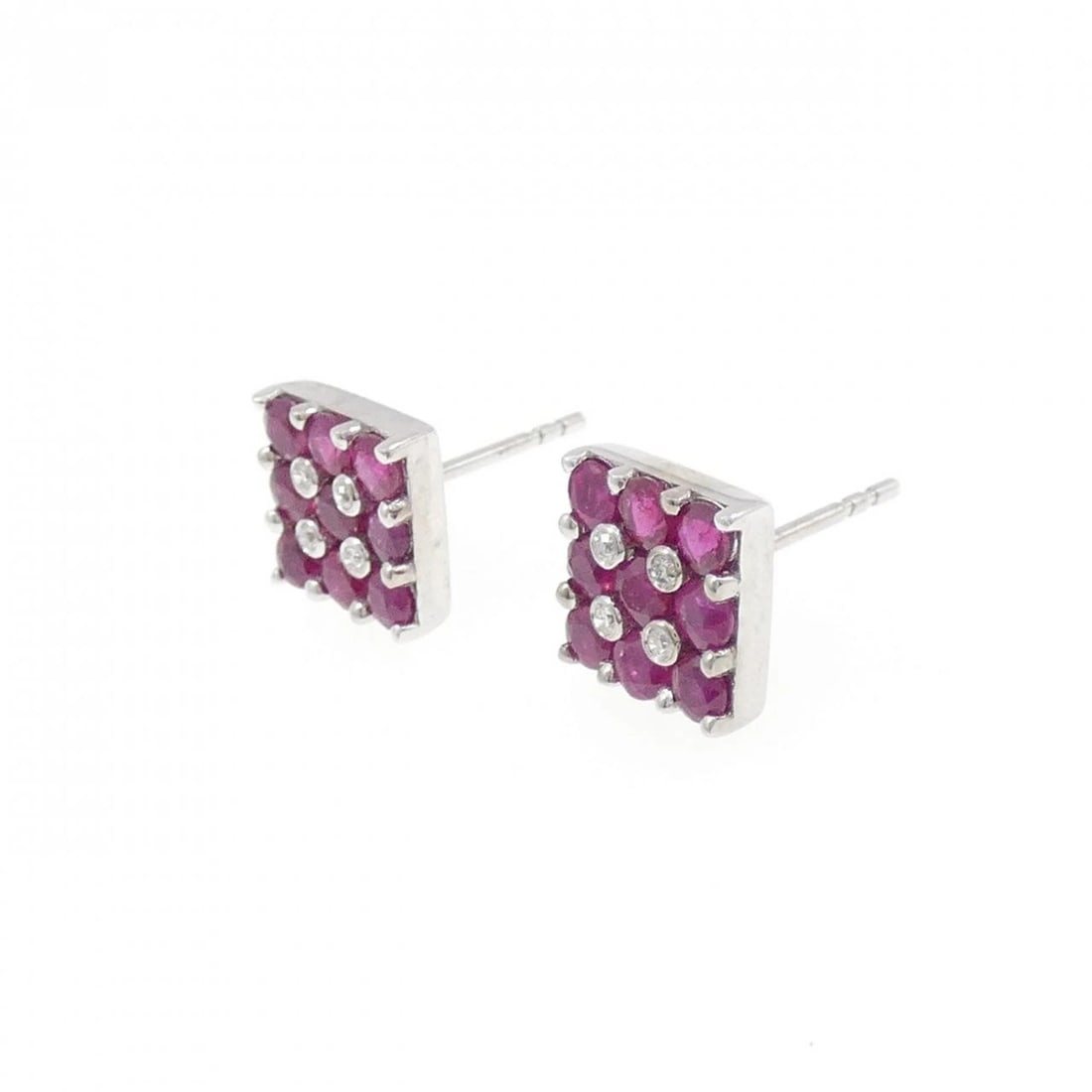 K18WG RUBY EARRINGS - 2