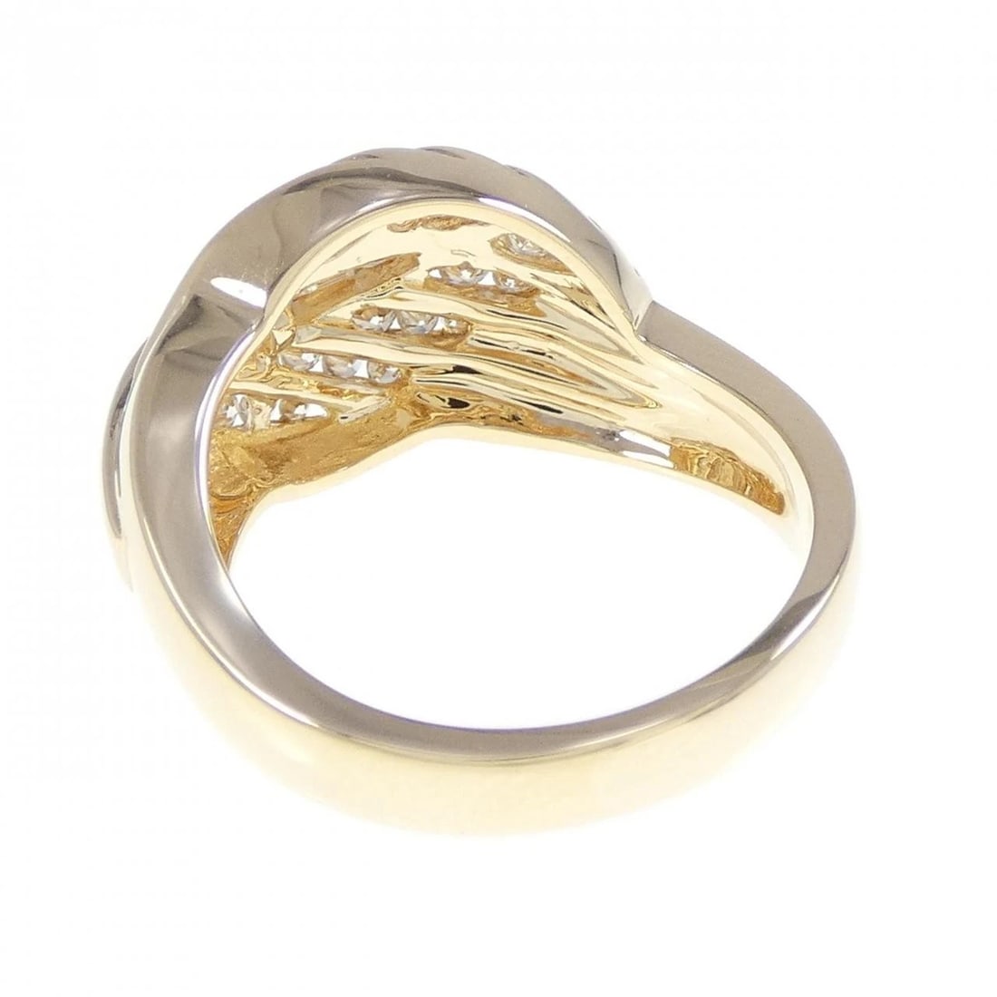 K18YG LEAF DIAMOND RING - 3