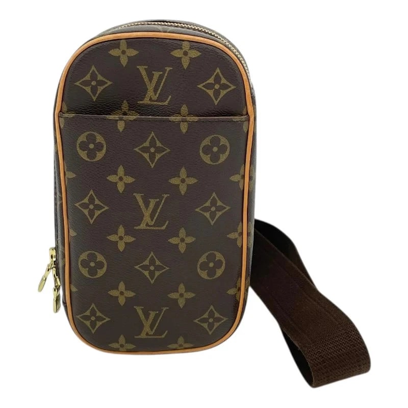 LOUIS VUITTON POCHETTE GANGE BROWN MONOGRAM CANVAS HANDBAG: Louis Vuitton Pochette Gange Brown Monogram Canvas Handbag Brand: LOUIS VUITTON Type: Handbag Material: Monogram Canvas Color: Brown Size: W: 13cm / H: 23cm / D: 5cm / Shoulder: 117.5cm 