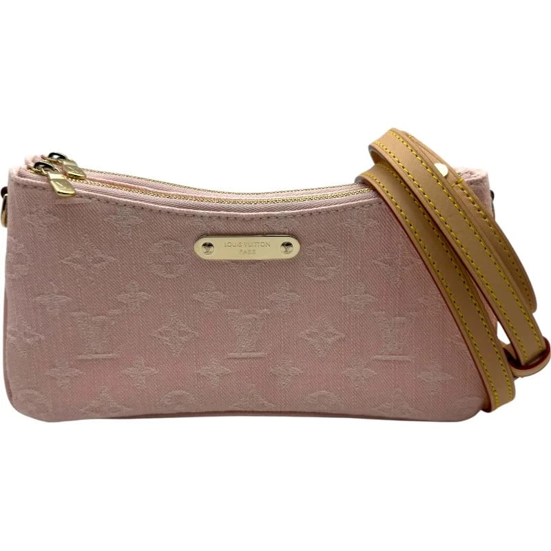 LOUIS VUITTON POCHETTE RIB WASHED PINK ORGANIC COTTON SHOULDER BAG HANDBAG: LOUIS VUITTON Pochette Rib Washed Pink Organic Cotton Shoulder Bag Handbag Brand: LOUIS VUITTON Type: Handbag Material: Organic Cotton Color: Washed Pink Size: W: 24cm / H: 13cm / D: 4cm / Shoulde