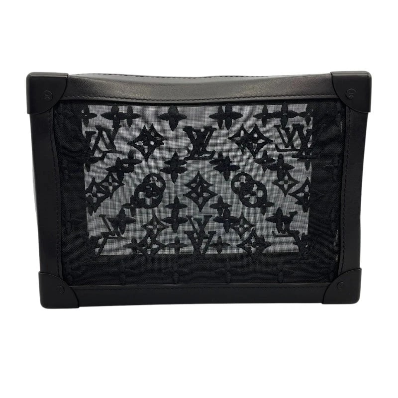 LOUIS VUITTON SOFT BLACK MONOGRAM HANDBAG: LOUIS VUITTON Soft Black Monogram Handbag Brand: LOUIS VUITTON Type: Handbag Material: Monogram Mesh Color: black Size: W: 15cm / H: 18cm / D: 9cm / Shoulder: 117-132cm Accessories: None A