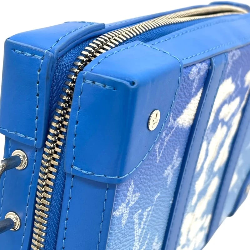 LOUIS VUITTON SOFT TRUNK BLUE MONOGRAM CLOUDS HANDBAG - 5