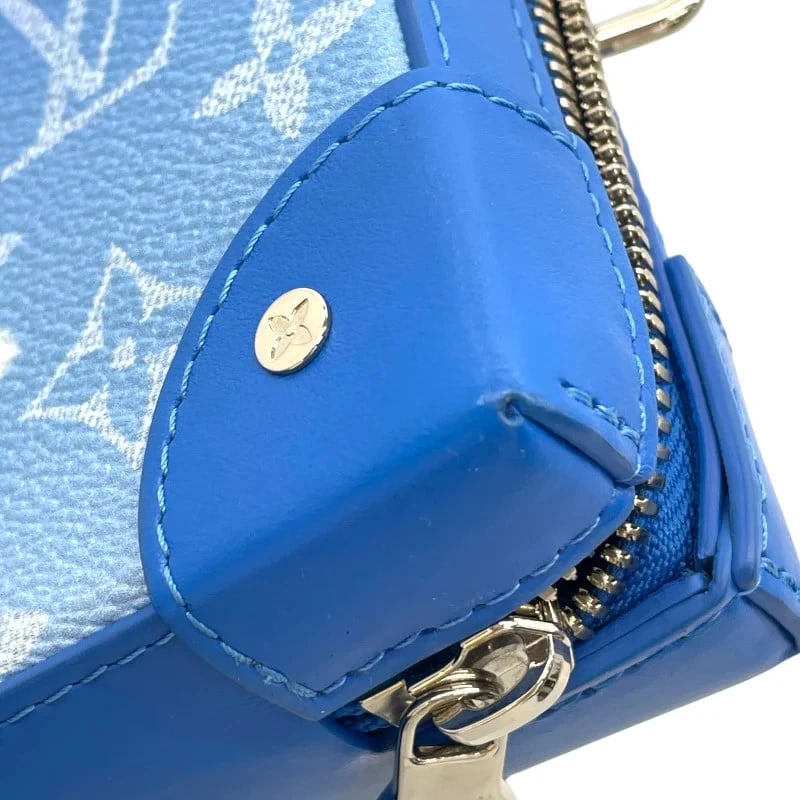 LOUIS VUITTON SOFT TRUNK BLUE MONOGRAM CLOUDS HANDBAG - 6