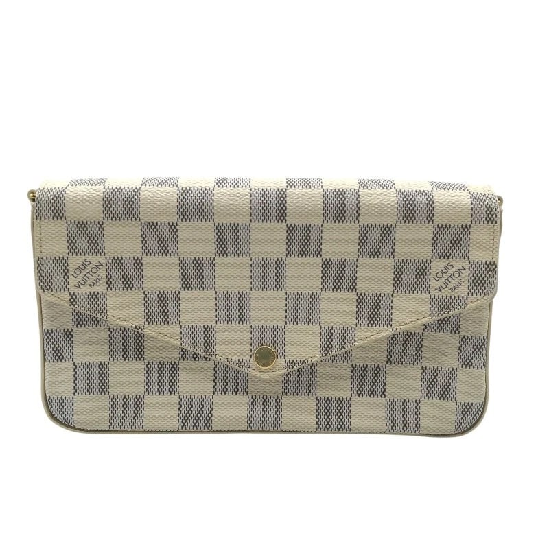 LOUIS VUITTON POCHETTE FELICIE WHITE DAMIER AZUR HANDBAG: LOUIS VUITTON Pochette Felicie White Damier Azur Handbag Brand: LOUIS VUITTON Type: Handbag Material: Damier Azur Color: white Size: W: 21.5cm / H: 12cm / D: 3cm Accessories: None Accessories