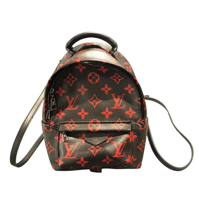 LOUIS VUITTON PALM SPRINGS BACKPACK MINI BLACK/RED MONOGRAM HANDBAG: LOUIS VUITTON Palm Springs Backpack MINI Black/Red Monogram Handbag Brand: LOUIS VUITTON Type: Handbag Material: Monogram Anfla Rouge Color: Black/Red Size: W: 15cm / H: 22cm / D: 8cm Accessories