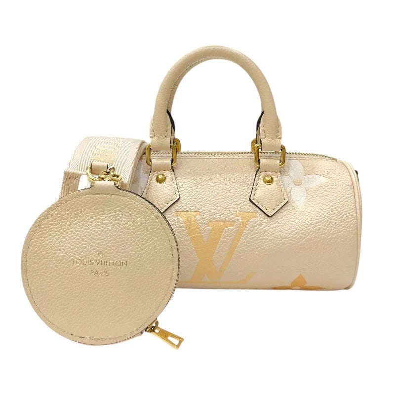 LOUIS VUITTON PAPILLON BB CREAM SAFFRON MONOGRAM EMPREINTE LEATHER HANDBAG (1 of 7)