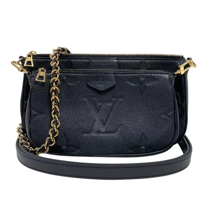 LOUIS VUITTON MULTI POCHETTE ACCESSOIRES BLACK MONOGRAM EMPREINTE HANDBAG (1 of 9)