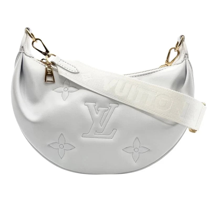 LOUIS VUITTON OVER THE MOON SNOW BUBBLEGRAM LEATHER HANDBAG: LOUIS VUITTON Over The Moon Snow Bubblegram Leather Handbag Brand: LOUIS VUITTON Type: Handbag Material: Bubble Gram Leather Color: snow Size: W: 26cm / H: 15.5cm / D: 7cm / Shoulder strap: 74-112