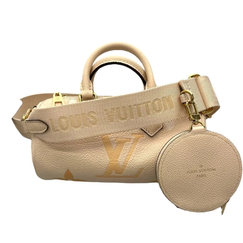 LOUIS VUITTON PAPILLON BB CREAM SAFFRON MONOGRAM EMPREINTE HANDBAG: LOUIS VUITTON Papillon BB Cream Saffron Monogram Empreinte Handbag Brand: LOUIS VUITTON Type: Handbag Material: Monogram Empreinte Color: Cream Saffron Size: W: 20cm / H: 10cm / D: 10cm / Shoulder