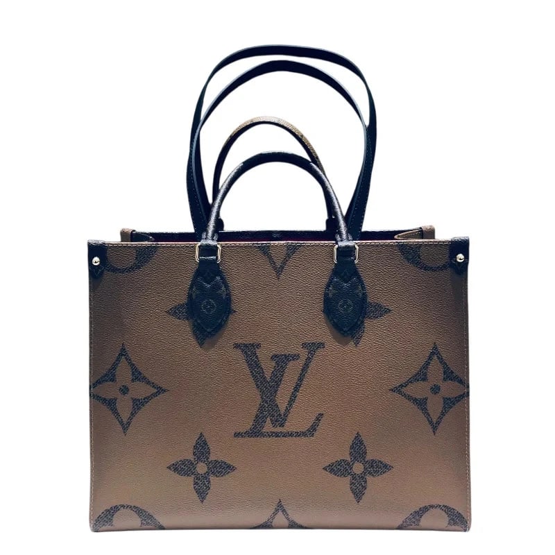 LOUIS VUITTON ONTHEGO MM BROWN MONOGRAM GIANT REVERSE TOTE HANDBAG (1 of 7)