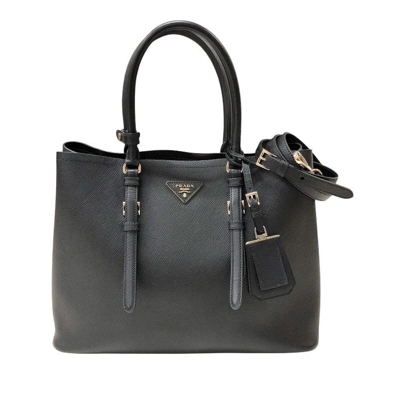 PRADA DOUBLE BAG BLACK SHW SAFFIANO LEATHER HANDBAG (1 of 10)
