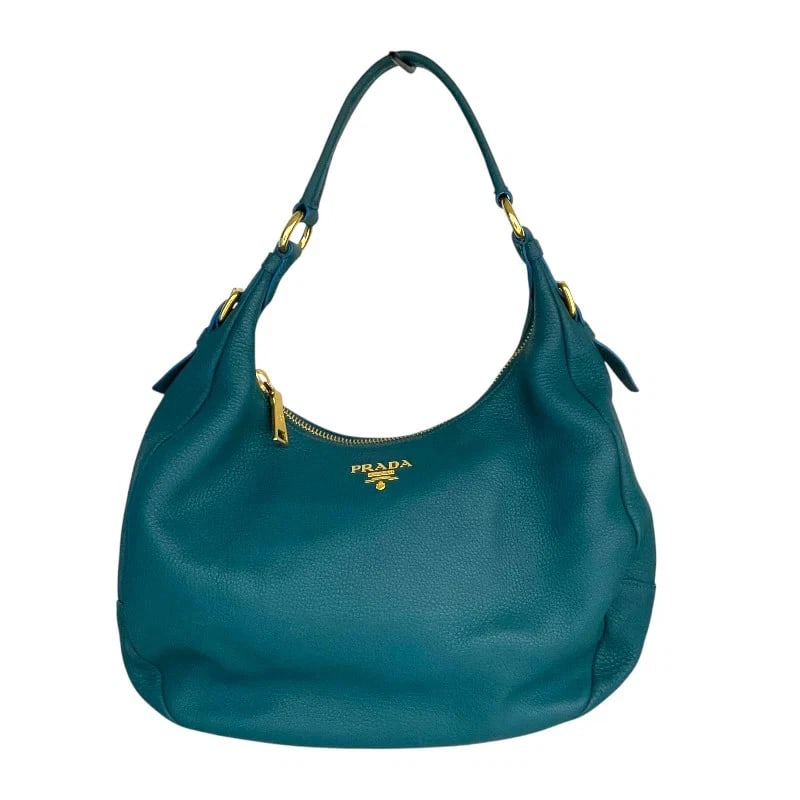 PRADA VITELLO DAINO SEMI GREEN VITELLO DAINO LEATHER HANDBAG (1 of 8)