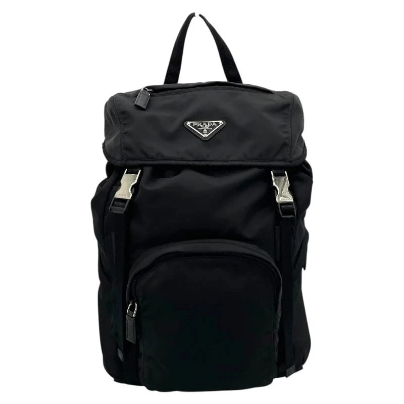 PRADA NYLON BACKPACK BLACK NYLON HANDBAG: PRADA Nylon Backpack Black Nylon Handbag Brand: PRADA Type: Handbag Material: Nylon Color: black Size: W: 25cm / H: 35cm / D: 15cm Accessories: None Accessories Notice: When purchasing