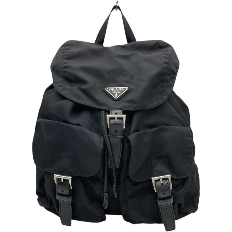 PRADA NYLON BACKPACK BLACK NYLON HANDBAG: PRADA Nylon Backpack Black Nylon Handbag Brand: PRADA Type: Handbag Material: Nylon Color: black Size: W: 33cm / H: 26.5cm / D: 15cm Accessories: None Accessories Notice: When purchasing