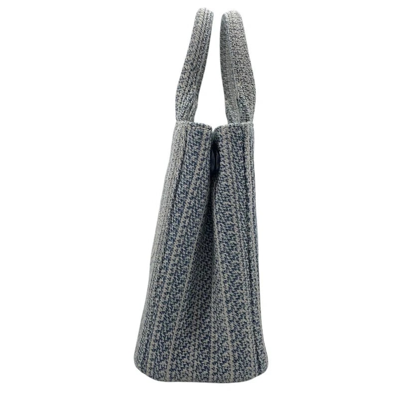 PRADA BLUE CANVAS HANDBAG - 4