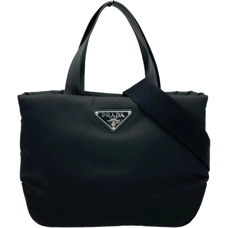 PRADA PADDED TOTE SMALL BLACK NYLON HANDBAG: PRADA Padded Tote Small Black Nylon Handbag Brand: PRADA Type: Handbag Material: Nylon Color: black Size: W: 31cm / H: 21.5cm / D: 12.5cm / Shoulder: 66.5-113.5cm Accessories: None Accesso