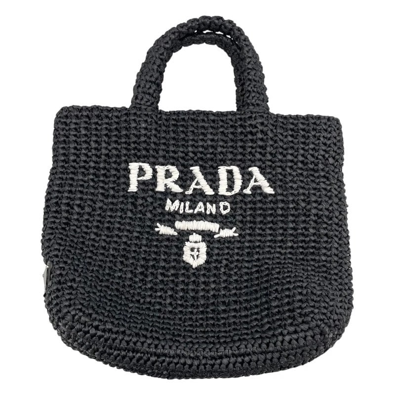 PRADA SMALL CROCHET BLACK HANDBAG: PRADA Small Crochet Black Handbag Brand: PRADA Type: Handbag Material: Viscose Color: black Size: W: 31cm / H: 26cm / D: 6cm Accessories: None Accessories Notice: When purchasing pre-owned