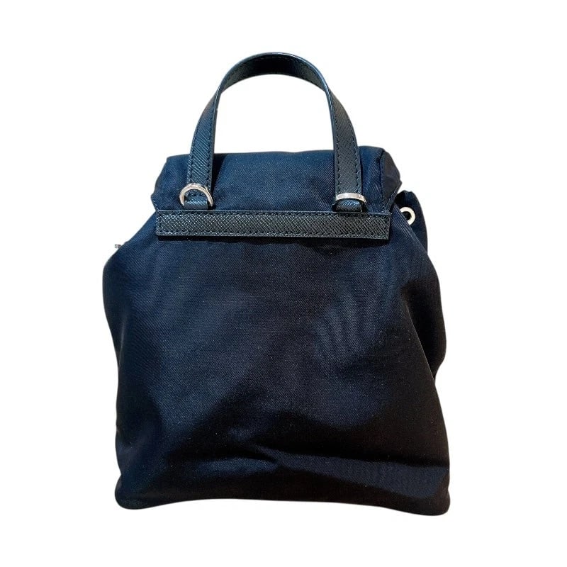 PRADA TRIANGLE LOGO BACKPACK BLACK HANDBAG - 2