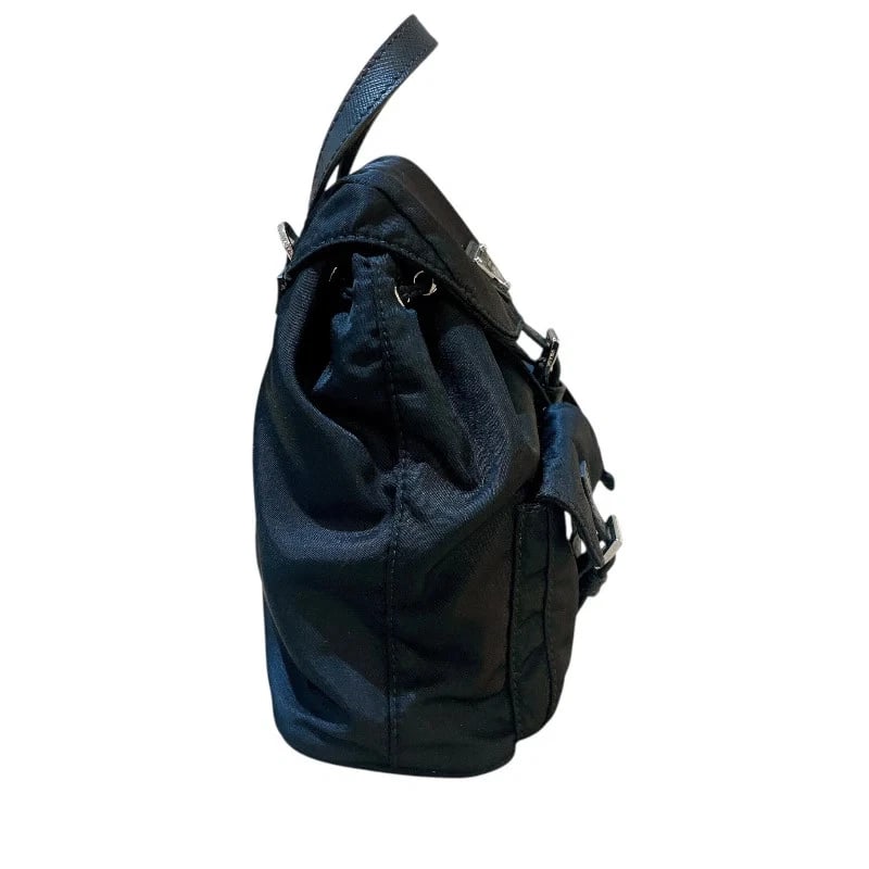 PRADA TRIANGLE LOGO BACKPACK BLACK HANDBAG - 4