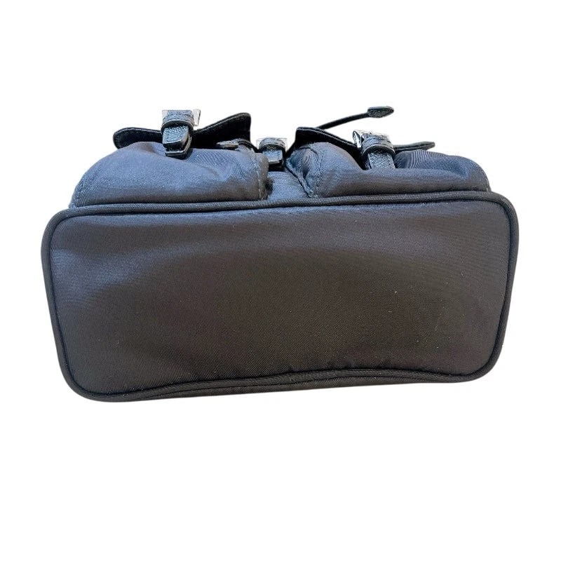 PRADA TRIANGLE LOGO BACKPACK BLACK HANDBAG - 5