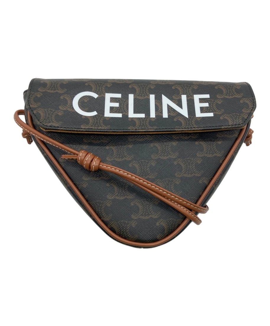 CELINE TRIOMPHE TRIANGLE PVC X LEATHER SHOULDER BAG HANDBAG: CELINE Triomphe Triangle PVC x Leather Shoulder Bag Handbag Brand: CELINE Type: Handbag Material: Pvc X Leather Color: Brown Size: H:13cm / W:10cm / D:3cm Accessories: None Accessories