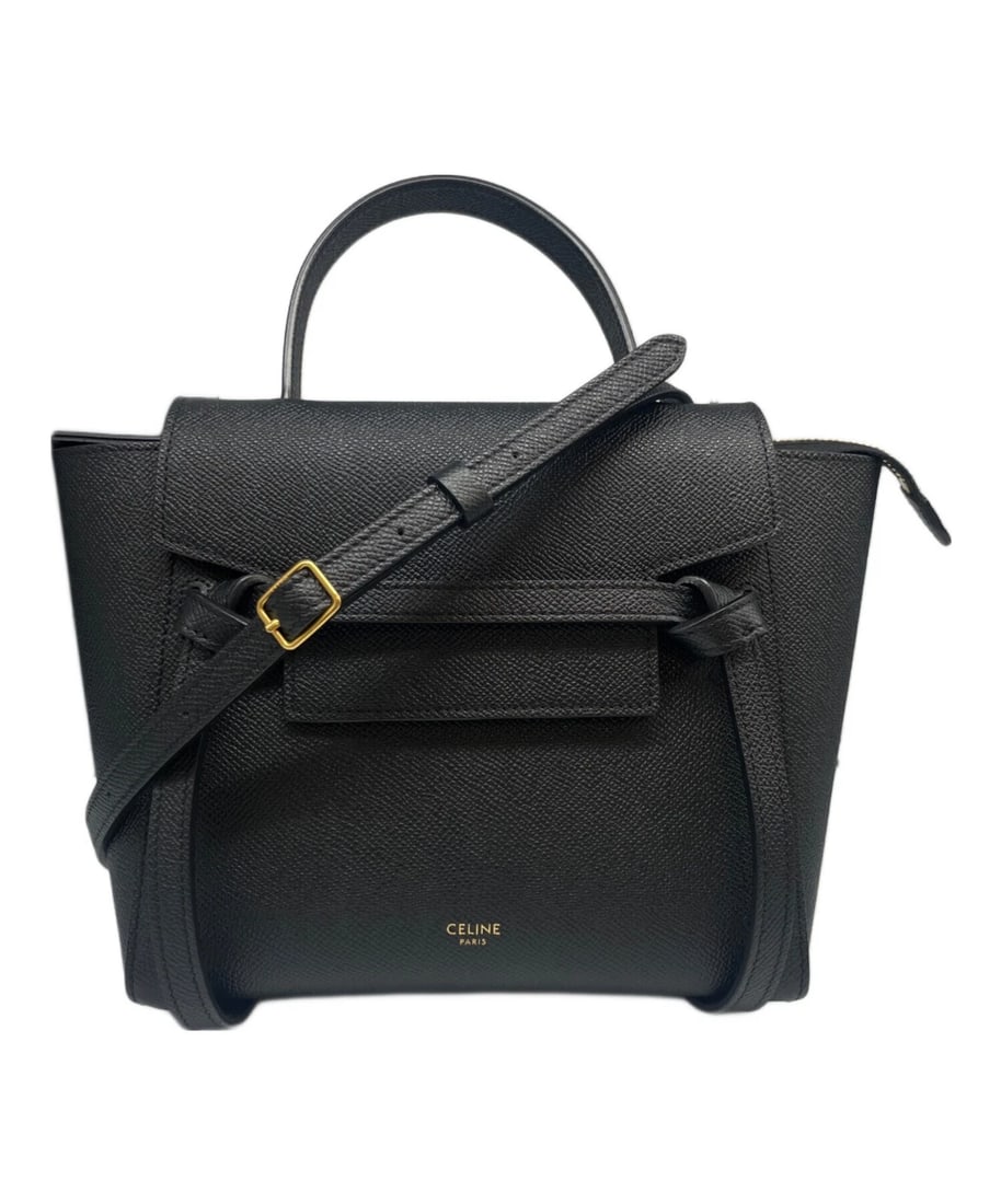 CELINE BELT BAG NANO NANO HANDBAG: CELINE Belt Bag Nano NANO Handbag Brand: CELINE Type: Handbag Material: Leather Color: Black Size: H:18.5cm / W:20.0cm / D:11.0cm [ Handle size ] 8.5cm Accessories: None Accessories Notice: