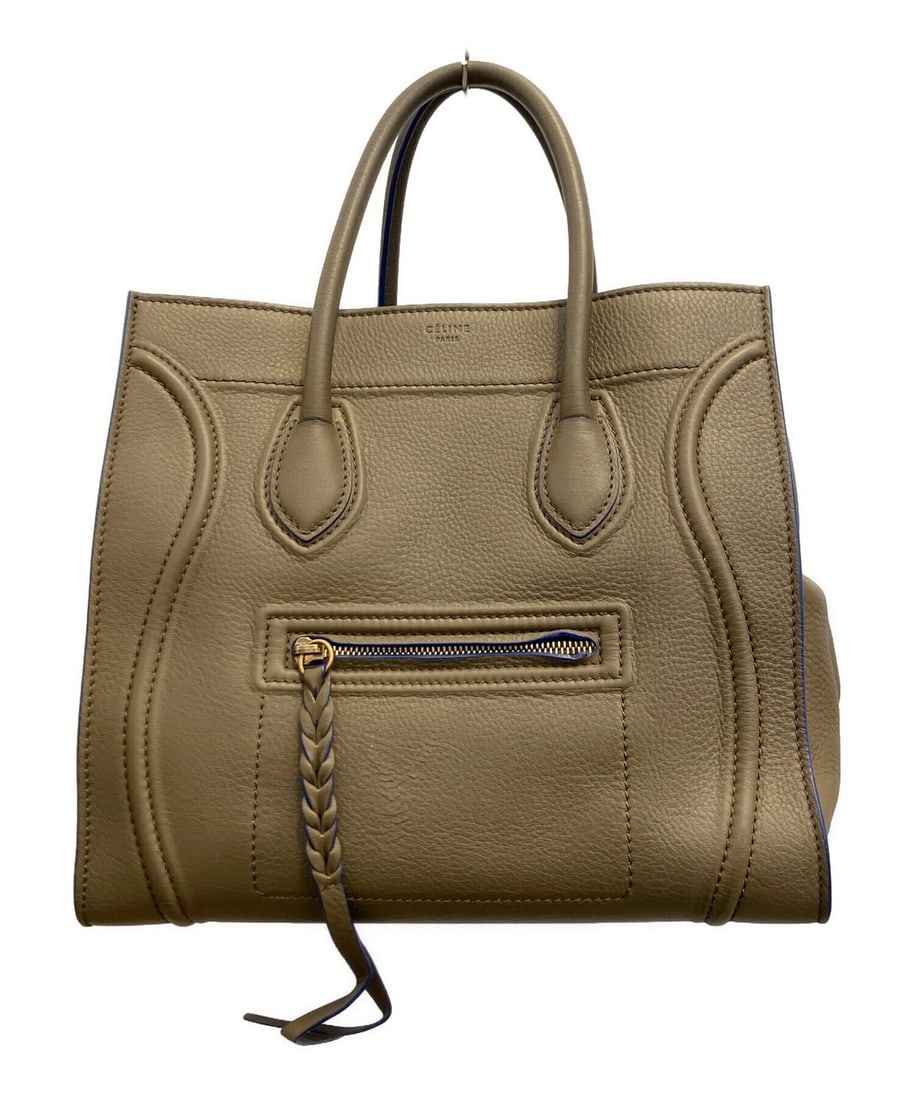 CELINE LUGGAGE PHANTOM TOTE BAG HANDBAG: CELINE Luggage Phantom Tote Bag Handbag Brand: CELINE Type: Handbag Material: none Color: Brown X Blue Size: H:25cm / W:30cm / D:26cm [ Handle size ] 14cm Accessories: None Accessories