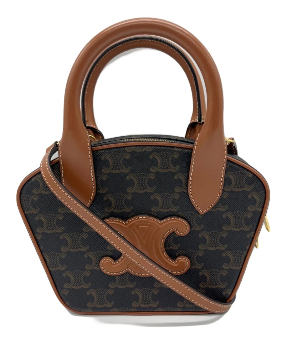 CELINE BOWLING BAG HANDBAG: CELINE Bowling Bag Handbag Brand: CELINE Type: Handbag Material: none Color: Brown Size: H:5cm / W:20.5cm / D:5.5cm [ Handle size ] 9cm Accessories: None Accessories Notice: When purchasing