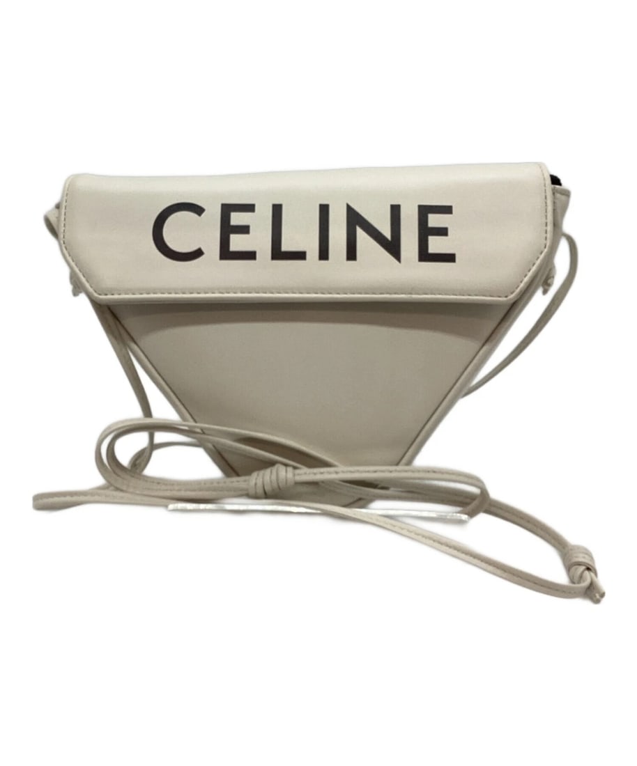 CELINE TRIANGLE BAG HANDBAG: CELINE Triangle Bag Handbag Brand: CELINE Type: Handbag Material: Leather Color: White Size: H:15cm / W:22cm / D:3cm Accessories: None Accessories Notice: When purchasing pre-owned goods,