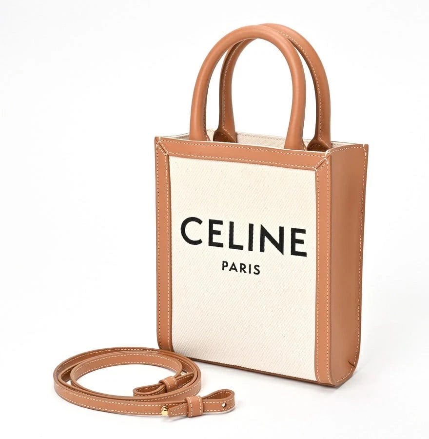 CELINE MINI VERTICAL CAVA BEIGE BAG - 8