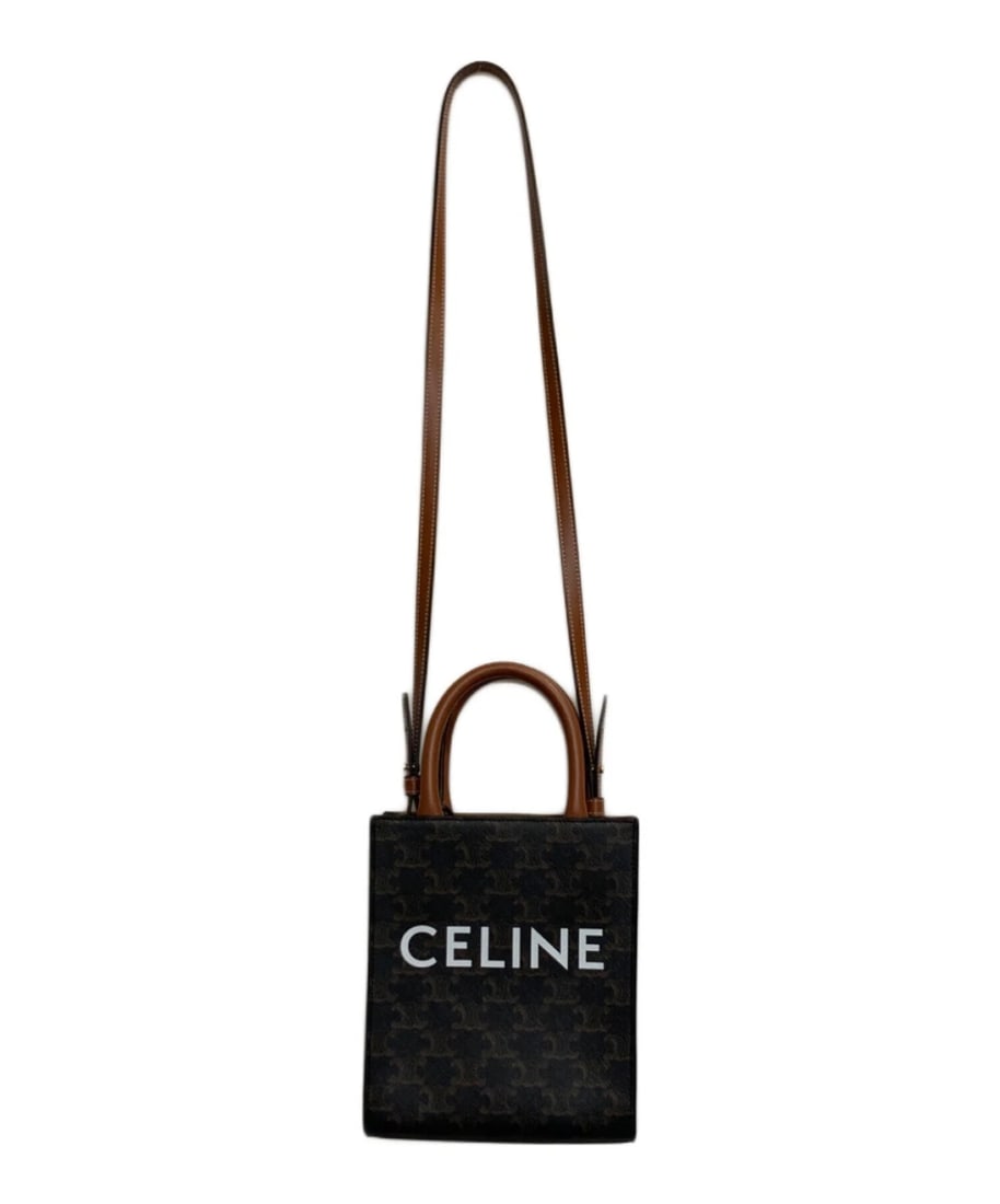 CELINE MINI VERTICAL TRIOMPHE CANVAS HANDBAG - 6