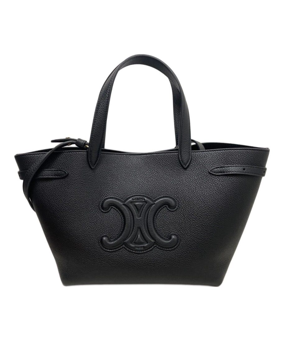 CELINE MINI CABAS ANAIS CUIR TRIOMPHE HANDBAG: CELINE Mini Cabas Anais Cuir Triomphe Handbag Brand: CELINE Type: Handbag Material: Calfskin Color: Black Size: H:18.0cm / W:21.0cm / D:9.0cm [ Handle size ] 12.0cm Accessories: None Acces