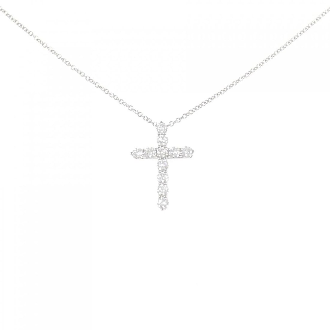 TIFFANY&CO. SMALL CROSS NECKLACE: TIFFANY&Co. Small Cross Necklace Brand: TIFFANY&Co. Type: Necklace Material: Platinum950, Main Stone/Creation Natural Color: White Size: 46cmActual Size Pendant length approx. x width approx.: