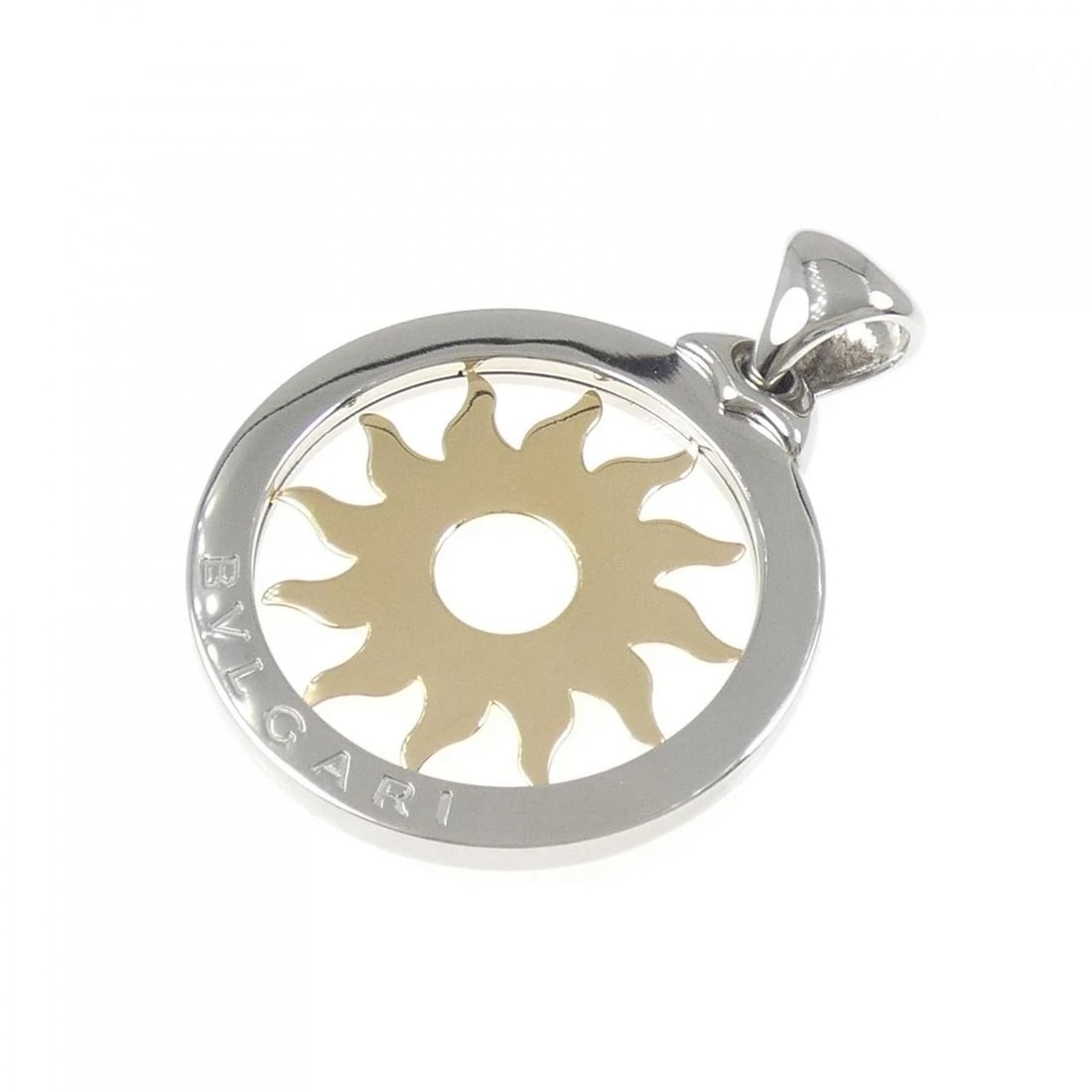 BVLGARI TONDO SAN PENDANT: Bvlgari Tondo San Pendant Brand: BVLGARI Type: Pendant Brooch Material: 750 Yellow Gold SST, Color: Yellow Gold Size: ActualSize HxW: 58.2mmx43.2mm Accessories: None Accessories Notice: When