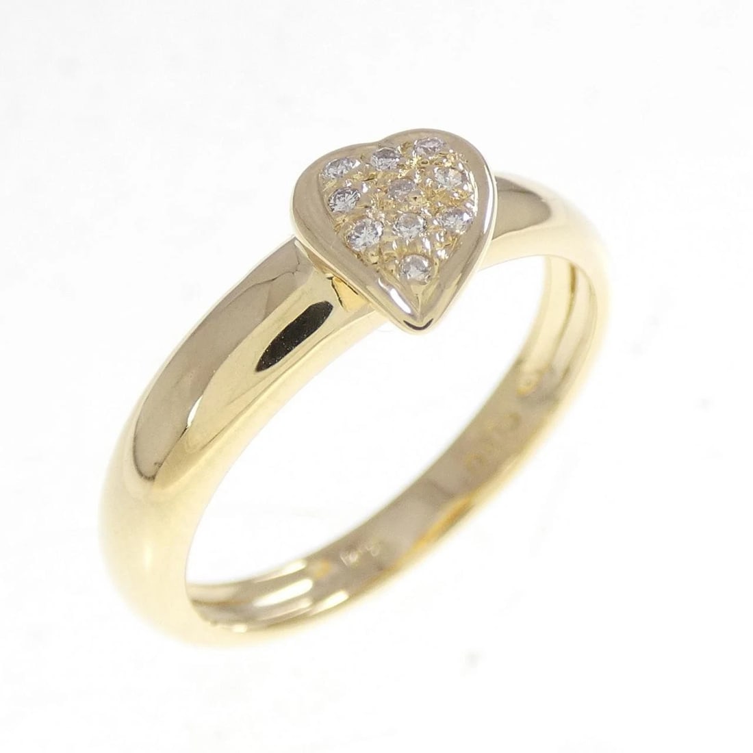 K18YG HEART DIAMOND RING: K18YG Heart Diamond Ring Brand: Unbranded Type: Ring Material: K18 Yellow Gold, Main Stone/Creation natural Color: Yellow Gold Size: 6.5 US Accessories: None Accessories Notice: When