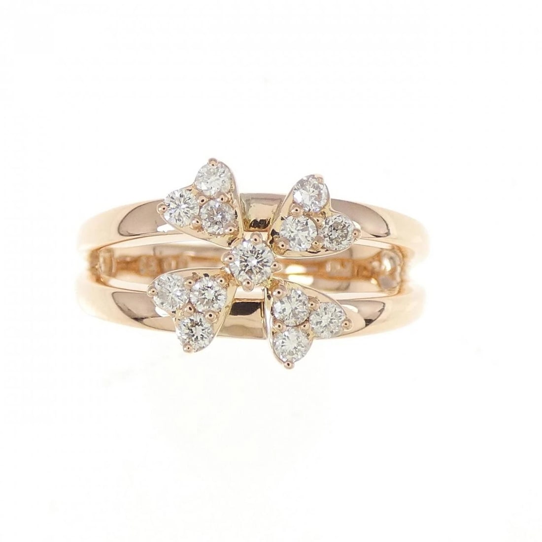 K18PG FLOWER DIAMOND RING - 2